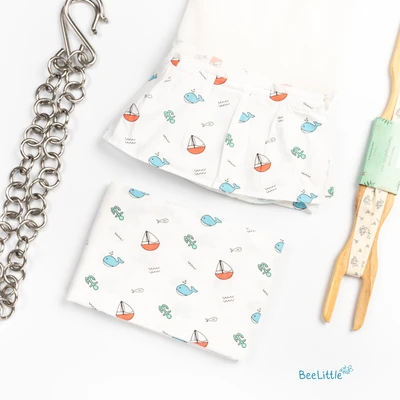 Sea splash - Beelittle Premium Organic Cotton Baby Thottil Cradle | Soft, Breathable & Portable