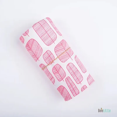 Woofy Leafy – Organic Muslin Cotton Baby Swaddle Blanket