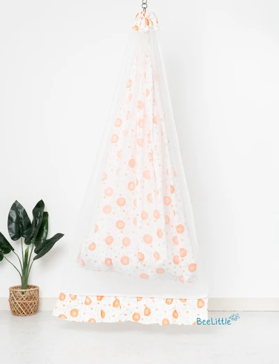 Citrus Smiles -Beelittle Premium Cotton Baby Thottil Cradle | Soft, Breathable & Portable