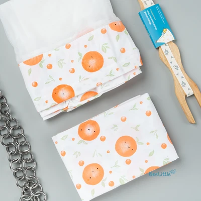 Citrus Smiles -Beelittle Premium Cotton Baby Thottil Cradle | Soft, Breathable & Portable