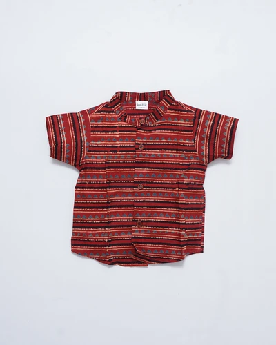Red Stripes Ajrakh