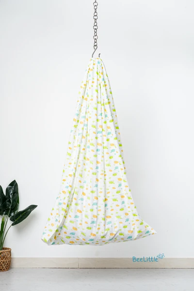 Hippo Grove - Beelittle Premium Cotton Baby Thottil Cradle | Soft, Breathable & Portable