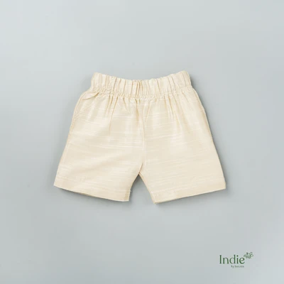 Soft Ivory Raw Silk Shorts