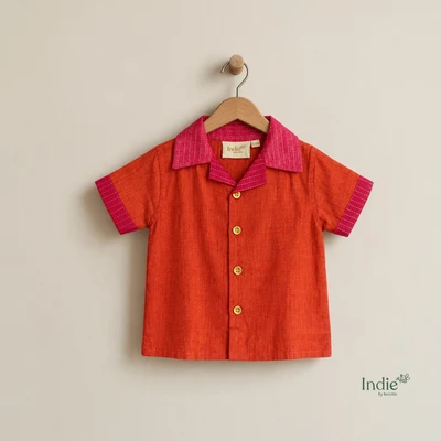 Sunset Pop Raw Silk Shirt