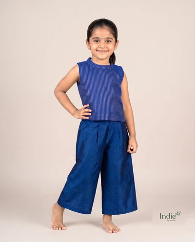 Royal Blue Zari Top And Pant