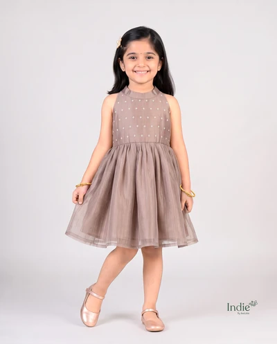 Opera Mauve Salsa Silk Halter Neck Frock