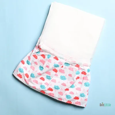 Puffy Skies - Beelittle Premium Organic Cotton Baby Thottil Cradle | Soft, Breathable & Portable