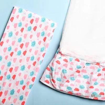 Puffy Skies - Beelittle Premium Organic Cotton Baby Thottil Cradle | Soft, Breathable & Portable
