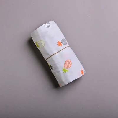 Pineapple Vibes – Organic Muslin Cotton Baby Swaddle Blanket