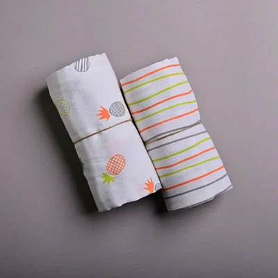 Pineapple Vibes – Organic Muslin Cotton Baby Swaddle Blanket