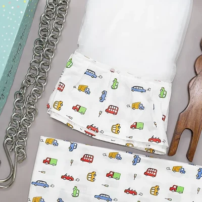 Traffic Jam - Beelittle Premium Organic Cotton Baby Thottil Cradle | Soft, Breathable & Portable