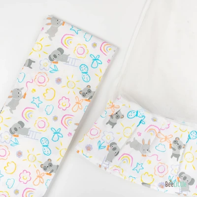 Rainbow Koala - Beelittle Premium Organic Cotton Baby Thottil Cradle | Soft, Breathable & Portable