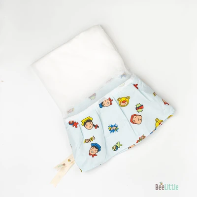 Cartoon Faces - Beelittle Premium Organic Cotton Baby Thottil Cradle | Soft, Breathable & Portable