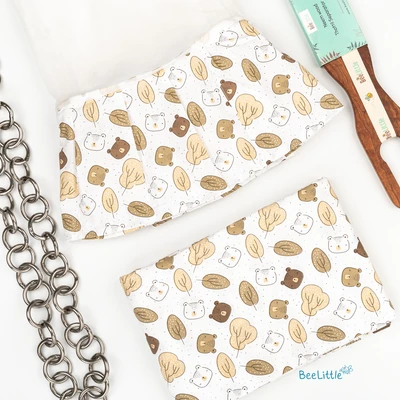 Woodland Bears - Beelittle Premium Organic Cotton Baby Thottil Cradle | Soft, Breathable & Portable