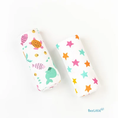Sea shore – Organic Muslin Cotton Baby Swaddle Blanket