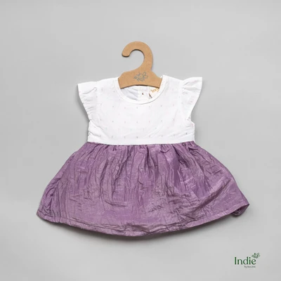 White Yoke With Dark Purple Dress