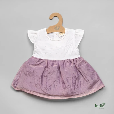 White Yoke With Light Purple Dress