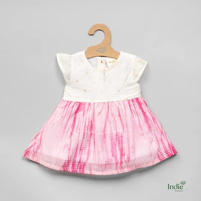 White Yoke Multi-Pink Dress