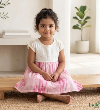 White Yoke Multi-Pink Dress